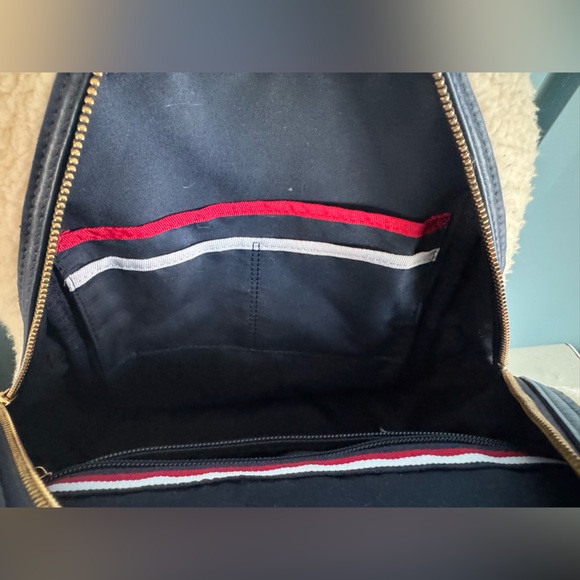 Tommy Hilfiger 1985 Shearling Red, White and Blue Backpack with Blue Logo Straps - Picture 10 of 10